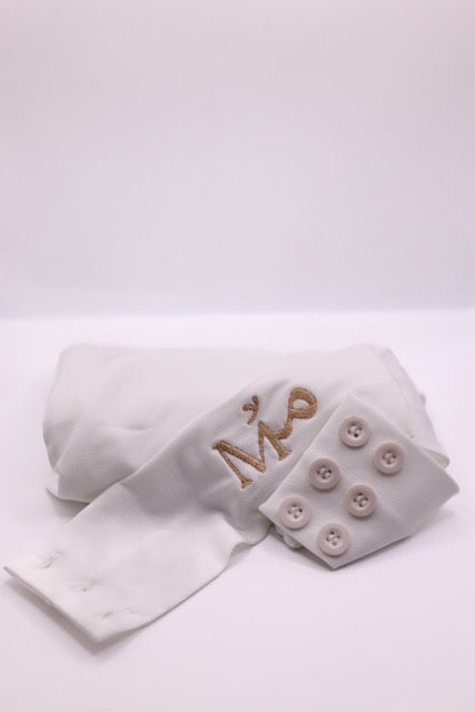 cagoule blanche broderie beige